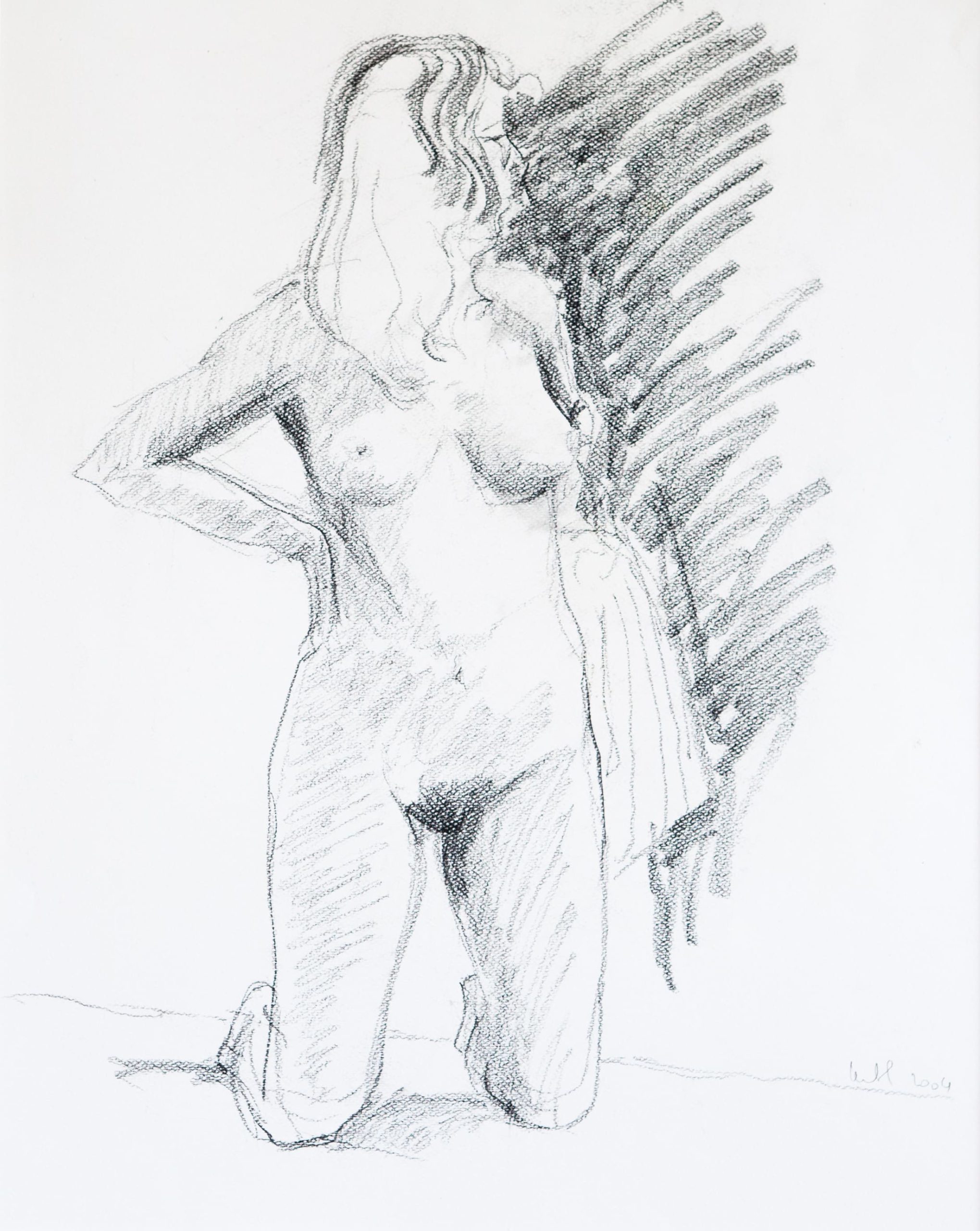 Femme à genoux – 40cm x 50cm – Crayon sur papier