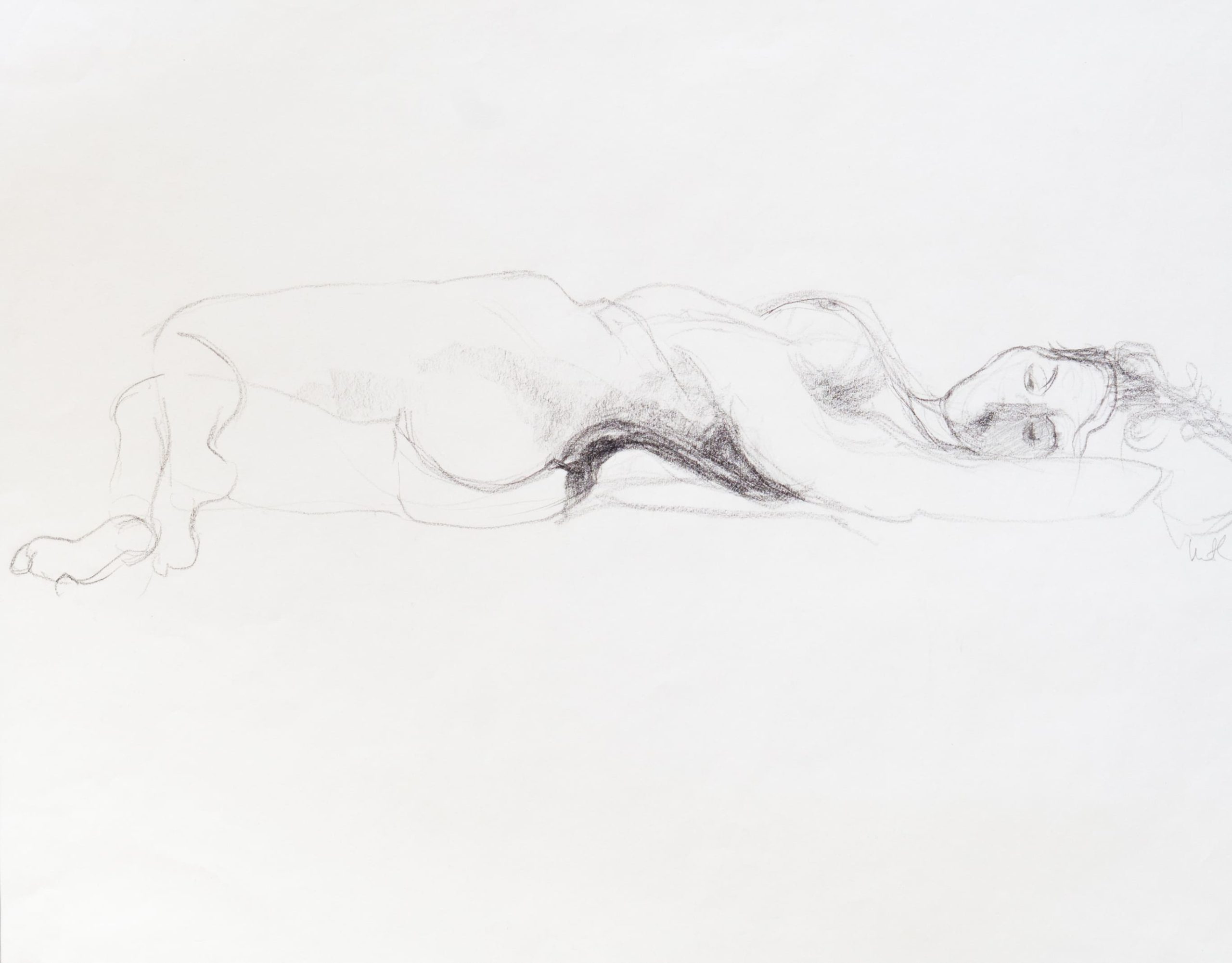 Femme comblée – 60cm x 40cm - Crayon sur papier