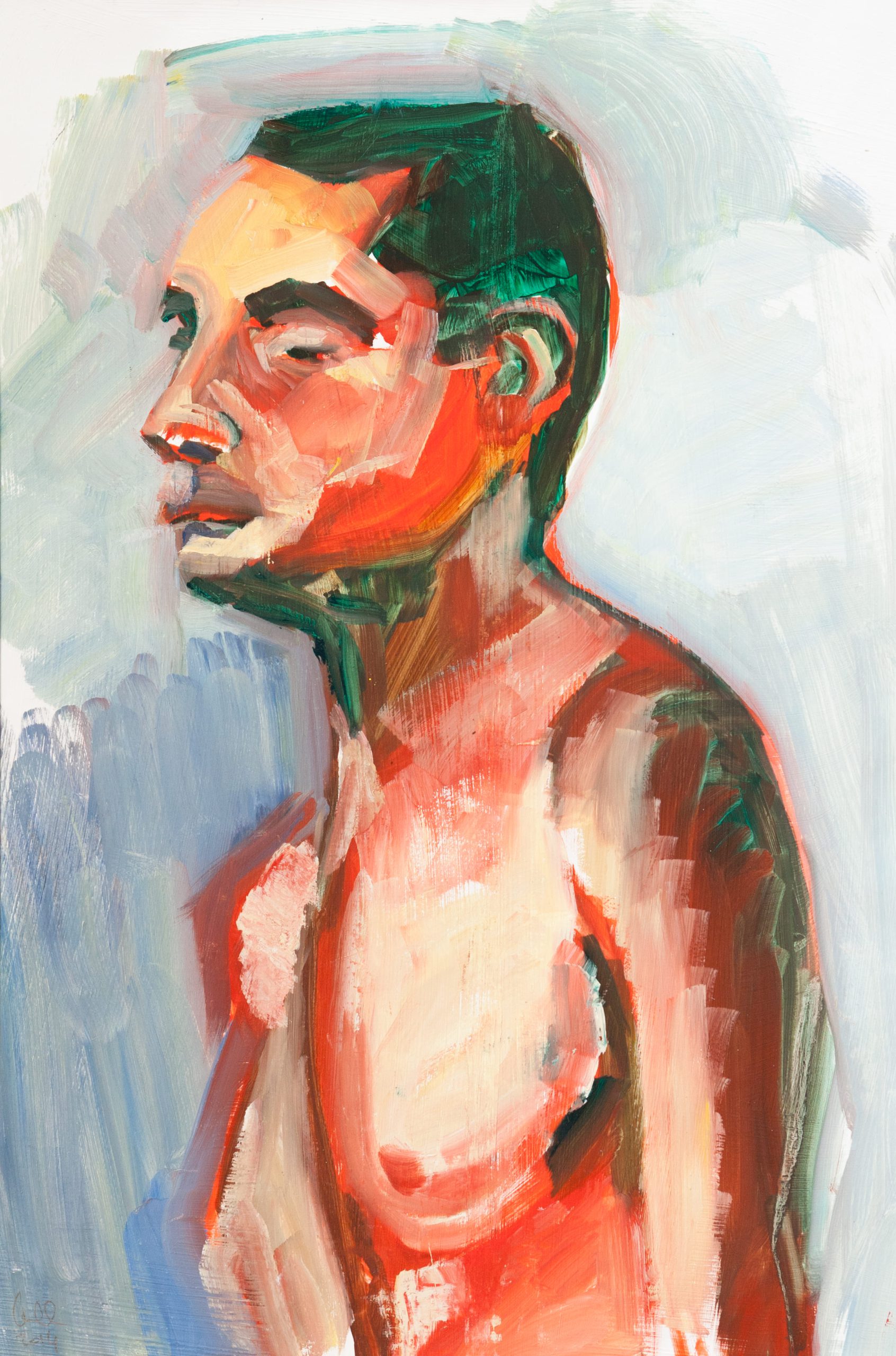 Portrait d’homme – Huile sur papier – 40cm x 60cm