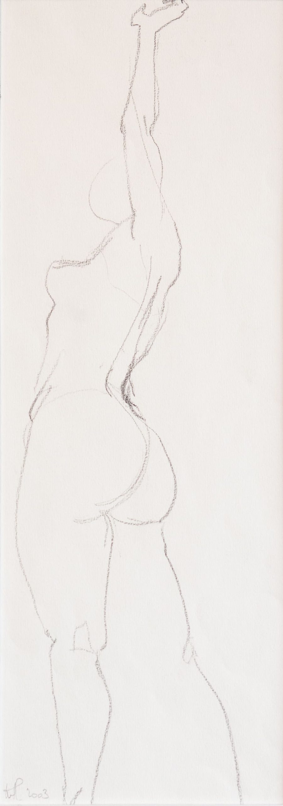 Femme qui s’étire – 15cm x 40cm - Crayon sur papier